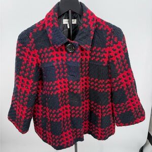 Coldwater Creek Red and Black Checkered Jacket